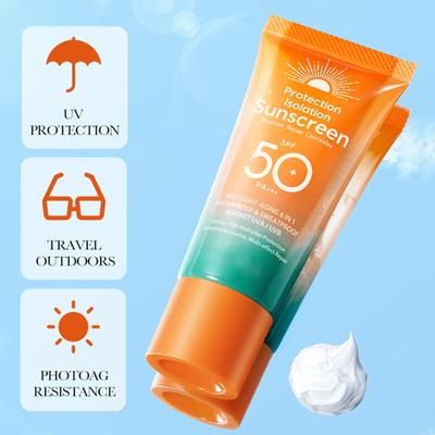 50g Smooth Long Lasting Sunscreen Cream for Women Men, Non Greasy UV Protection, Facial Moisturizer for Outdoor Activities