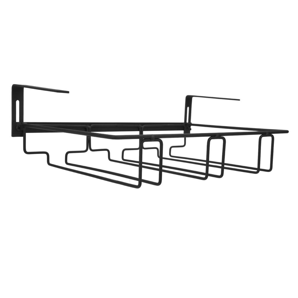 Verstellbares Glasaufbewahrungsregal Eisen 3 Fächer Unter Schrank Weinglas Hängehalter für Küche Bar
