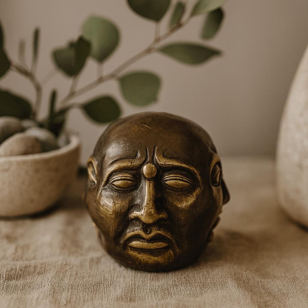 Shamtam Light Four-Faced Buddha Feng Shui Brass Statue 6Cm