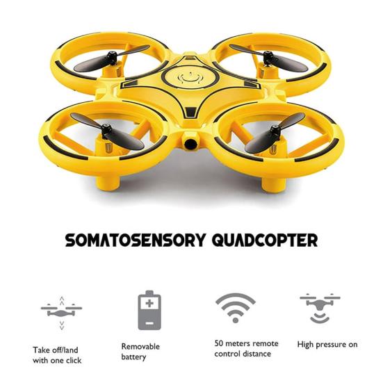 Remote Control Watch Drone Toy Gravity Gesture Sensing 360 Stunt Spin Obstacle Avoidance LED Light Kids Boys RC Quadcopter Toy Children Gift