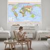 Vintage World Map Backdrop Russian Language Travel Poster Home Office Supplies School Education Posters