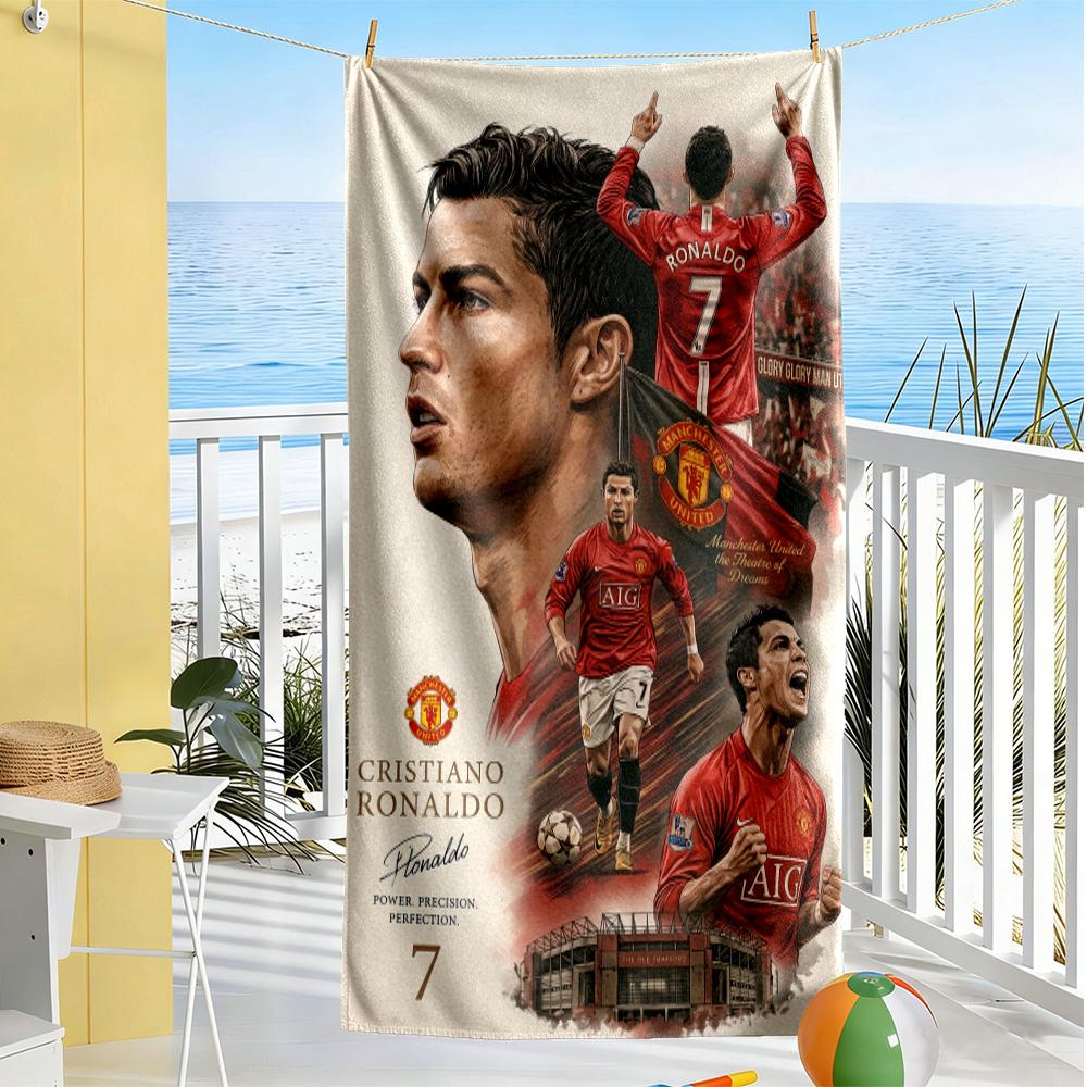 Ronaldo's Legacy Manchester United Beach Towel Super Soft & Absorbent Comfortable Lightweight