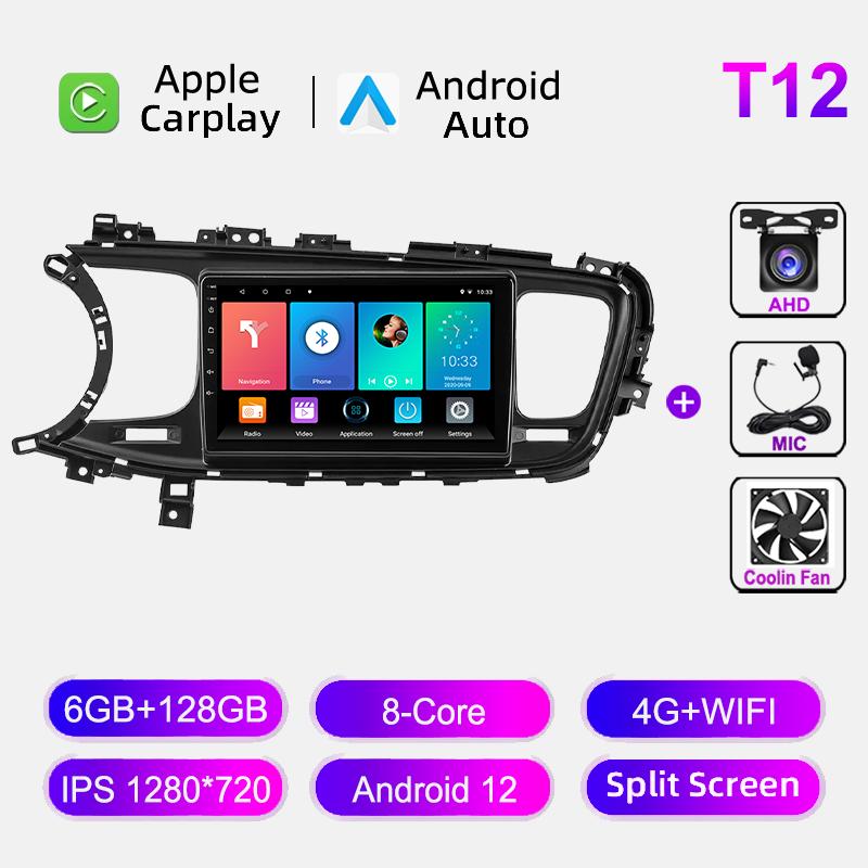 For Kia Optima 3 K5 TF 2010-2015 Car Radio 4G WIFI Multimedia Video Player Navigation GPS Wireless Carplay Android 12 Autoradio