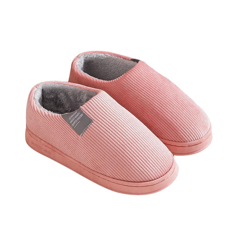 Bag heel cotton slippers women's autumn and winter couple indoor household thick-soled warm home non-slip plush confinement shoes men