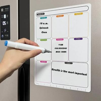 Erasable Week Plan Schedule Calendar Soft Magnetic Fridge Sticker Whiteboard Message Board Memo Refrigerator Magnet