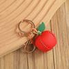 Persimmon DIY Material Package Keyring Pear Leather Keychain Trendy Fruit Bag Pendant  Women