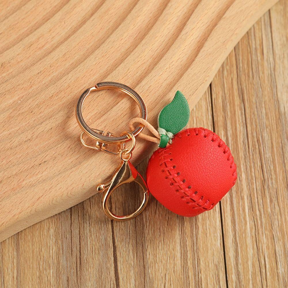 Persimmon DIY Material Package Keyring Pear Leather Keychain Trendy Fruit Bag Pendant Women