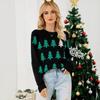 European American Women's Red Christmas Tree Knitwear Pullover Sweater - Long Sleeve, Autumn Winter Fashion
