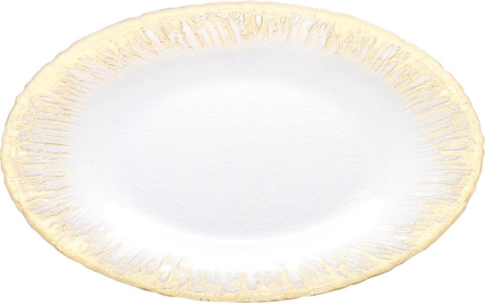 Vetro Felice Large Plate, Western Tableware, Gold, 33cm, Set of 4, Happy Glass Flash, 349133P