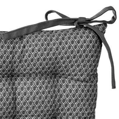 38cm square chair cushion, gray, quilted cotton