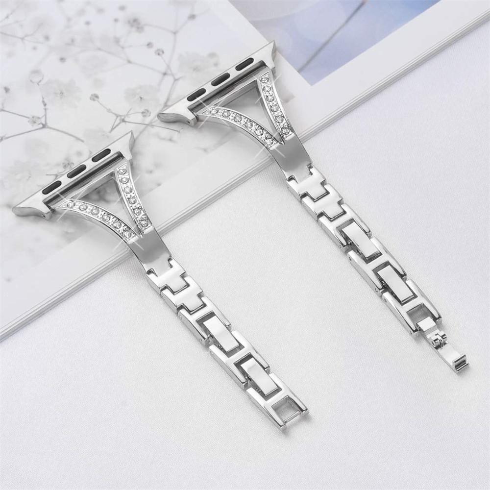 Damen Diamant Armband für Apple Watch Armband Serie 10 9 8 7 SE Verstellbares Metallarmband 49/45/44/40/38mm Band
