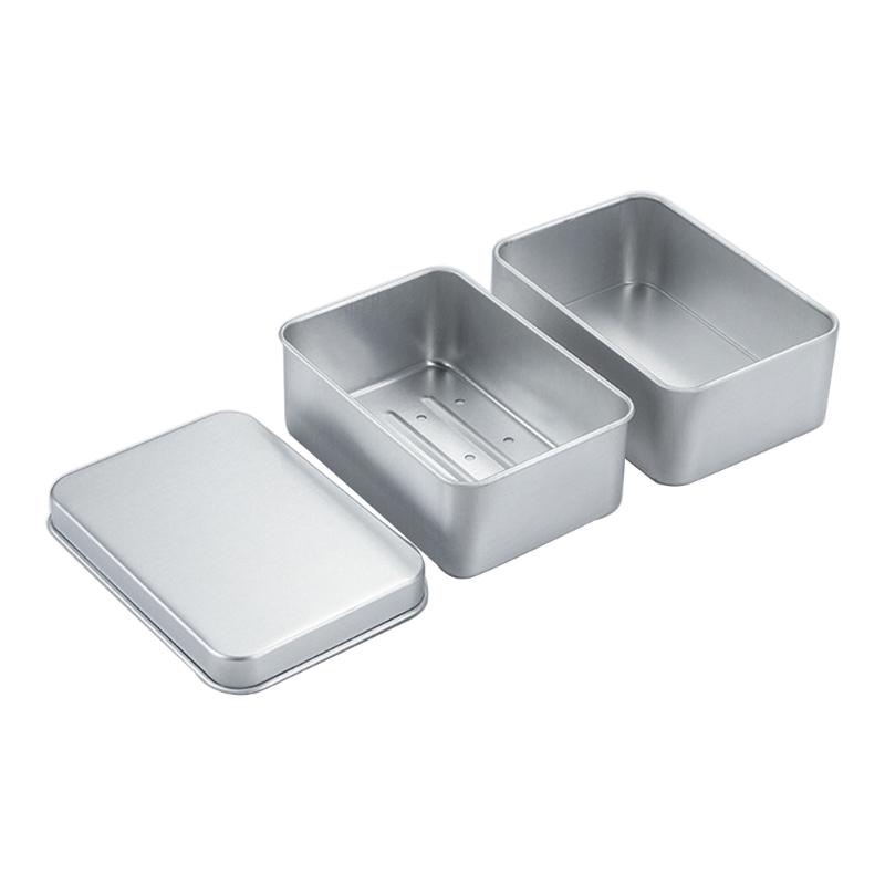 Square Aluminum Soap Dish Soap Box with Lid Aluminum Soap Holder Travel Soap Travel Soap Tray Container for El