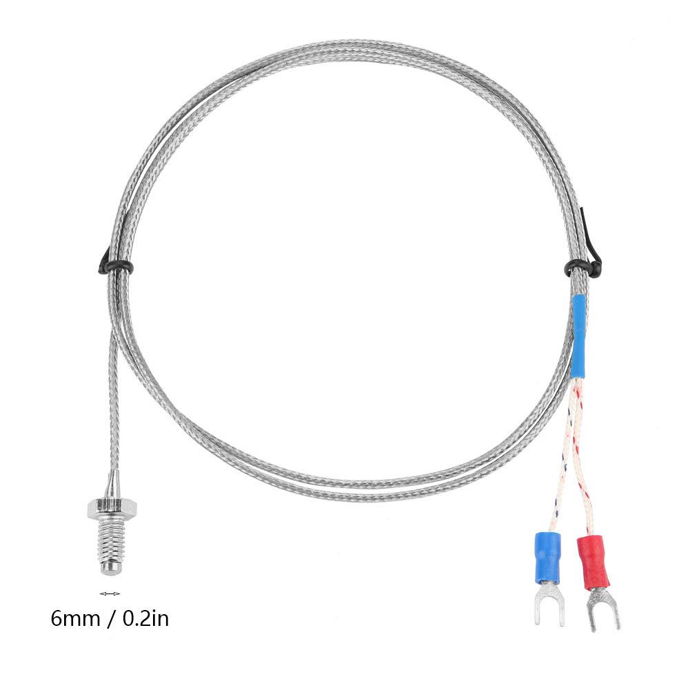 M6 Screw Fine Thread Type K Thermocouple Temperature Sensor Wire 0-400 celsius  (1 m)