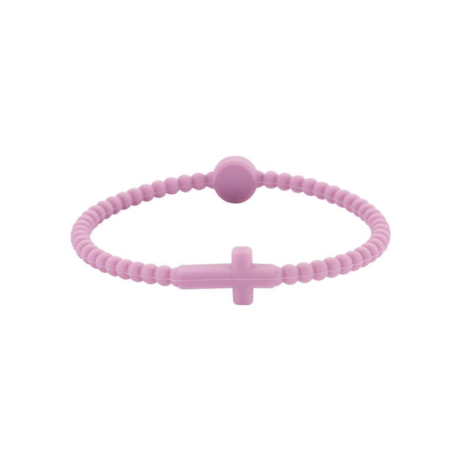 Children's Silicone Cross Thin Macaron Color Wristband Bracelet