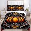 3pc Pumpkin Floral Cover Set - 1 Quilt Cover + 2 Pillowcases, All Seasons Bedroom Setting, Perfect for Home033