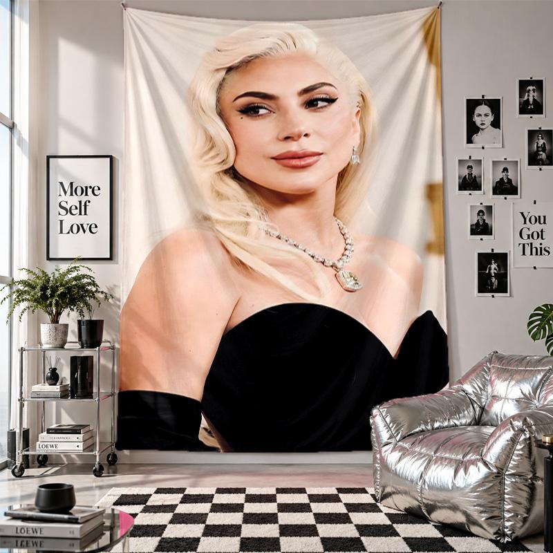 Wall TapestryLady Gaga Art Hanging Cloth Decorative Background Cover for Room Decoration