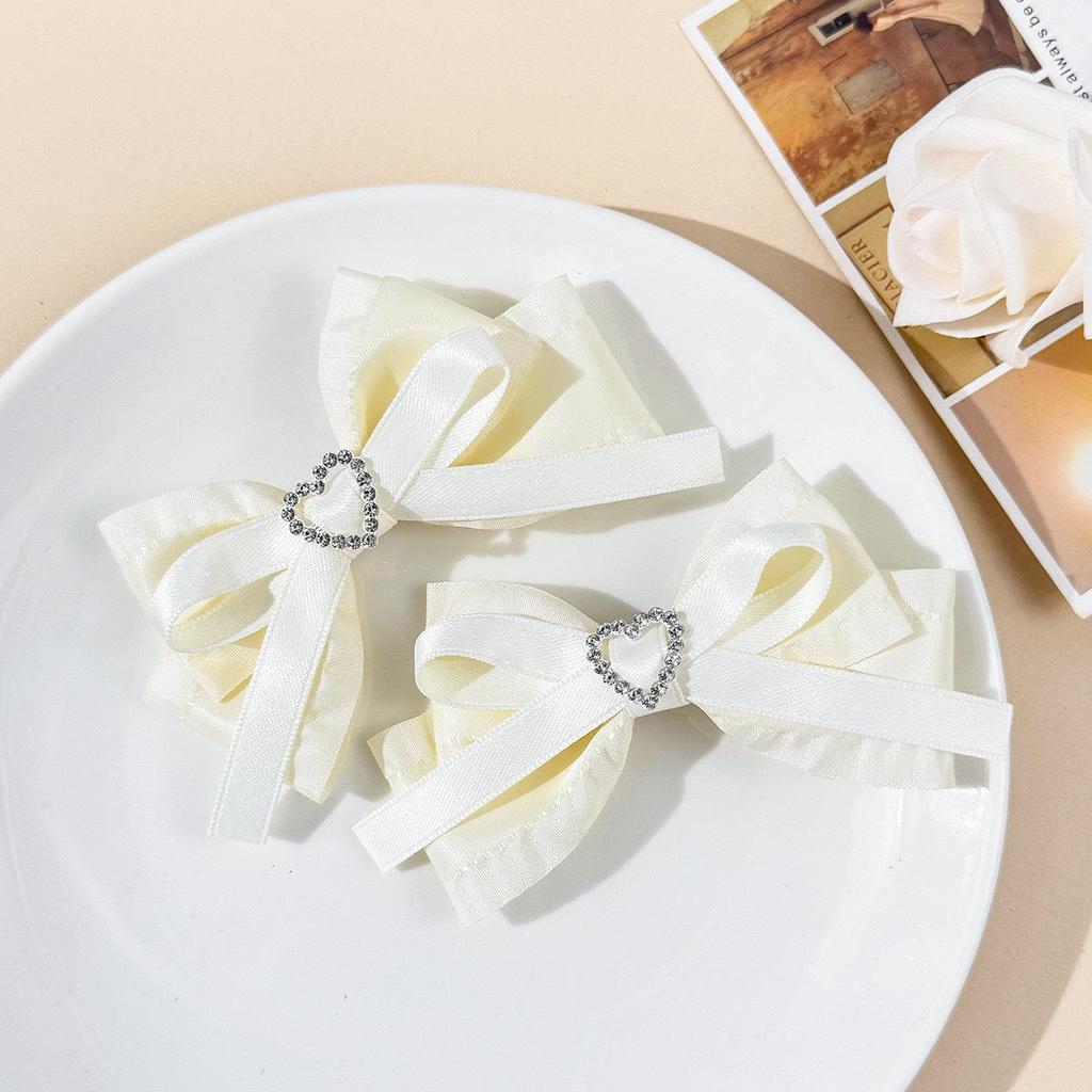 Sweet Girly Heart Bow Hair Clip - Japanese Korean Style, Versatile Side Bangs Accessory