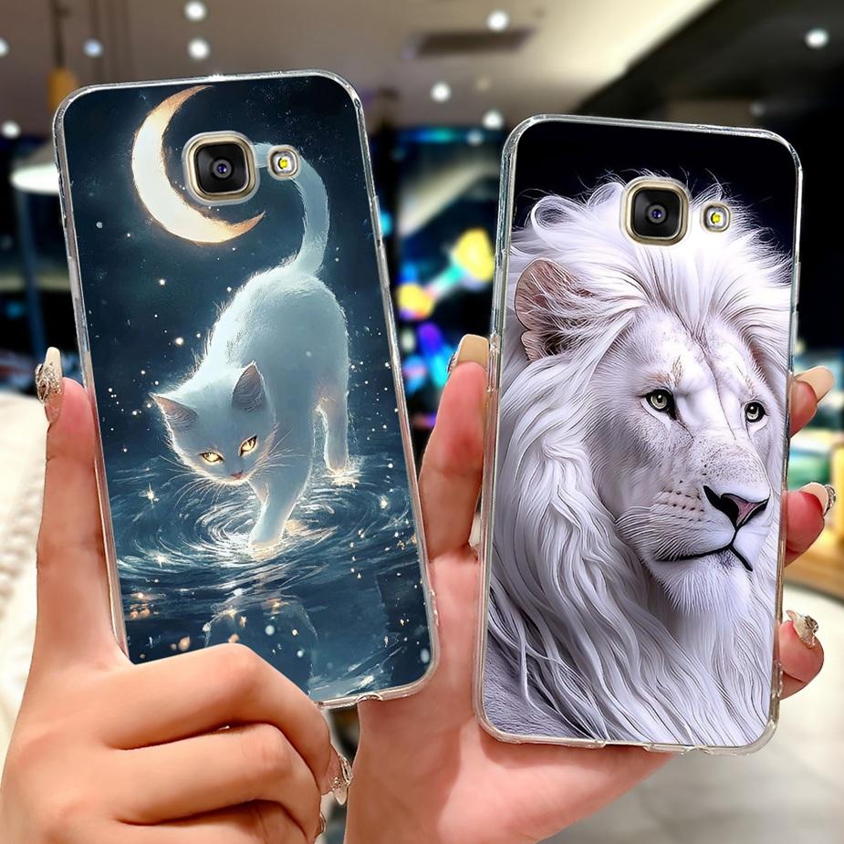 For Samsung Galaxy A5 2016 2017 Case Cute Cat Lion Painted Cover Soft Slim Phone Case For Samsung A5 2017 2016 A510F A520F Shell