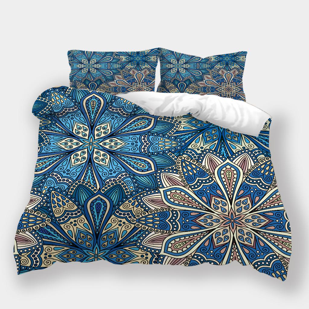 3D digitální tisk Bohemian Series Domácí ložní souprava Ložnice Povlečení Povlak Péřový polštář AU Super King 240x270 Extra Large