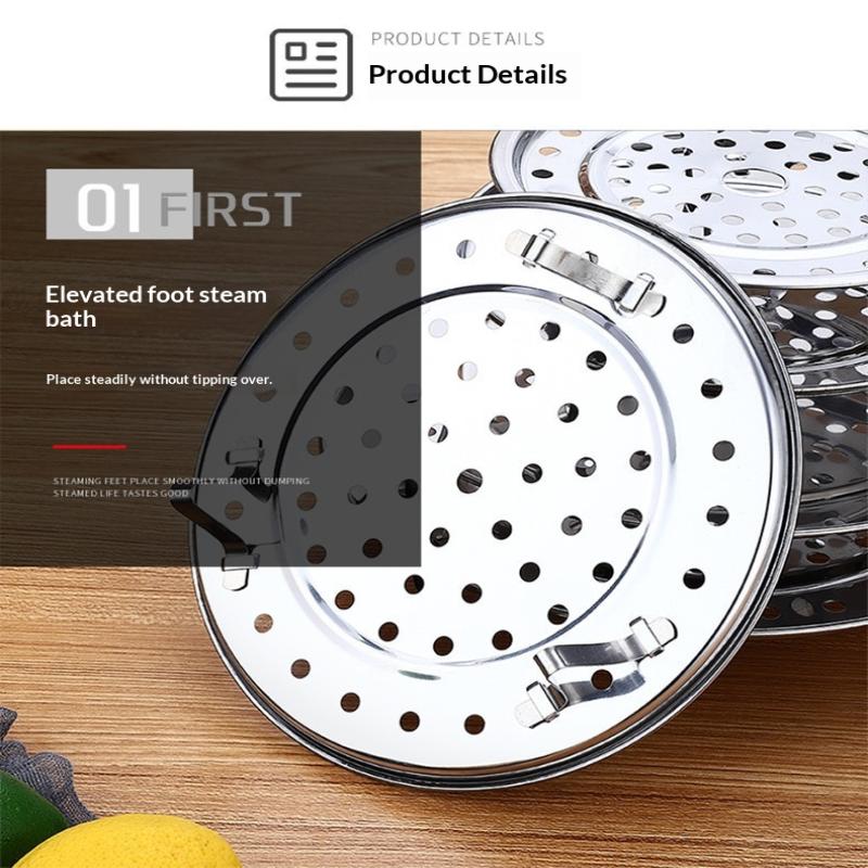 Stainless Steel Steamer Rack Rust Proof Detachable Support Legs For Home Kitchen Steaming Dumplings Vegetables Corn