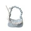 Drawstring Polka Dot Shoulder Bag Stretchable Strap French Stick Handbag  Women