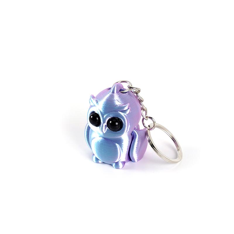 Creative 3D Printing Owl Keychain Pendant Multi-Joint Movable Simulation Animal Toy Model Keychain Bag Accessories Kids Gift