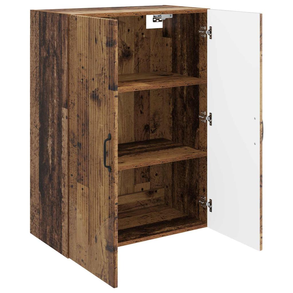 Wall Mounted Cabinet Reclaimed Wood Look 66 X 34.5 X 90 Cm Particleboard