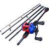Portable Travel Fishing Rod Reel Combos 5 Sections Fishing Pole 13+1BB  Baitcastiing Fishing Reel