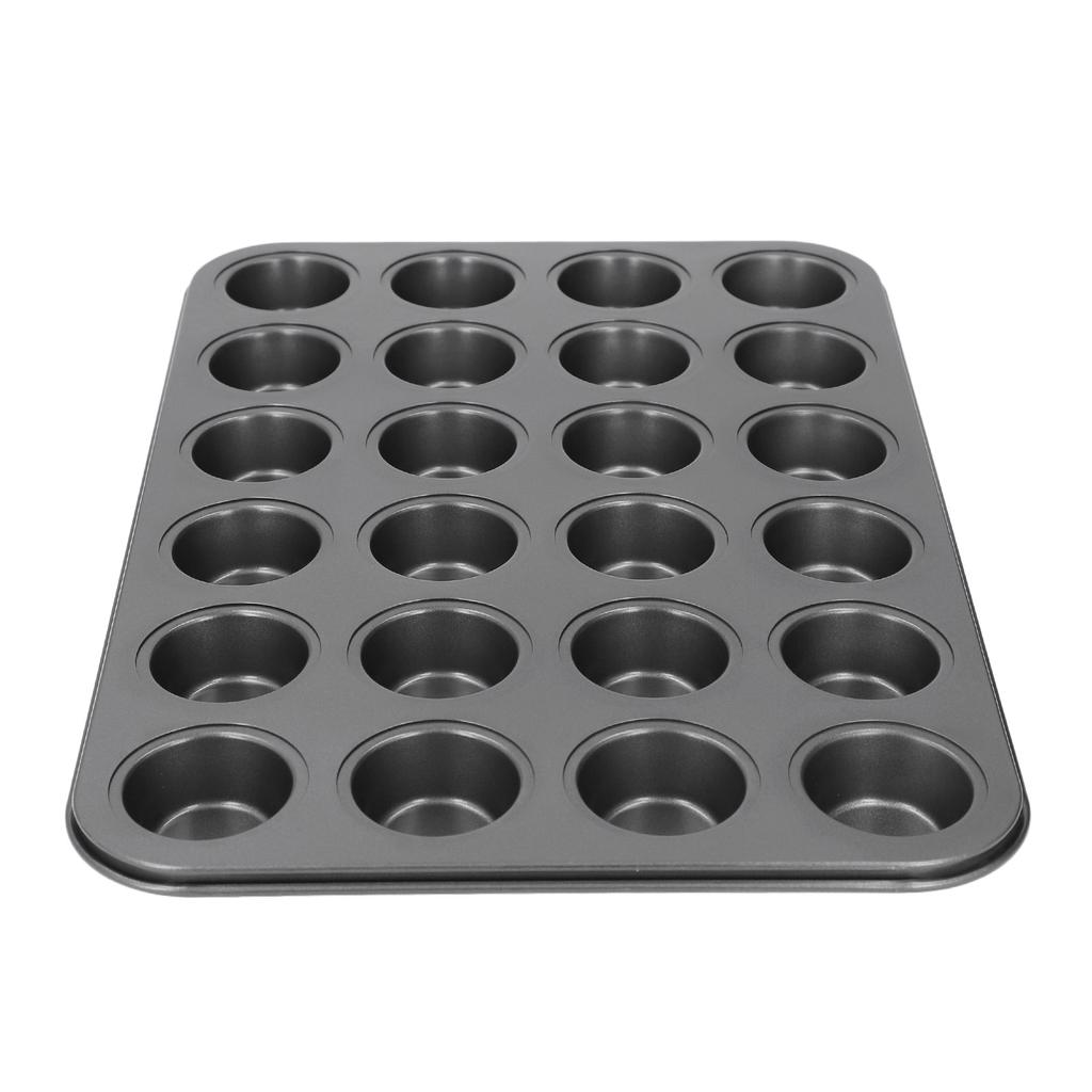 24 Cup Muffin Pan Nonstick Carbon Steel Small Round Pancake Cupcake Baking Tray for Home Kitchen