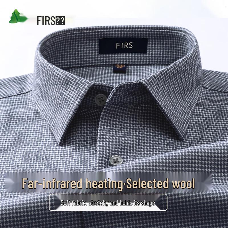 FIRS Men's Wool Blend Brushed Thermal Long Sleeve Shirt