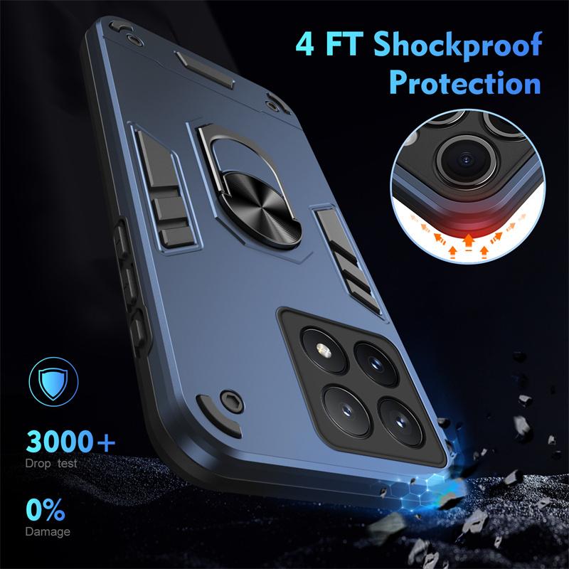 For Xiaomi Poco X6 Pro 5G Case Magnetic Holder Ring Armor Case For Poko Little X6 X 6 6X Pro X6Pro Lens Protect Shockproof Cover