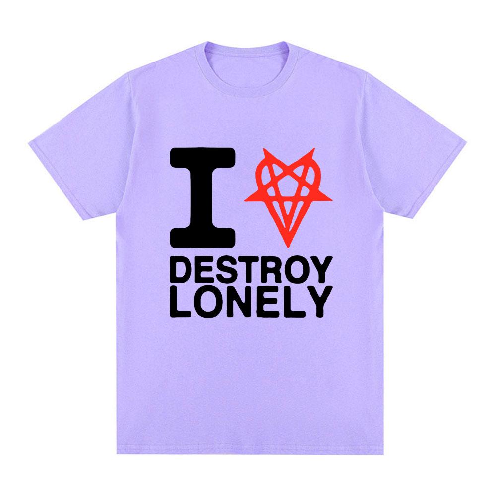 I Heart Love Destroy Lonely T Shirt Unisex Women Clothing Fashion Harajuku Opium Tshirt 100 Cotton Casual Cozy Oversized Tshirts