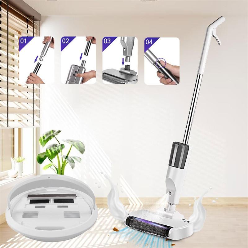 Rechargeable Electric Mop Cleaner Automatic  2 in 1 Wet & Dry Home Vacuum Cleaner Handheld Cordless Hard Floor Sweeper
