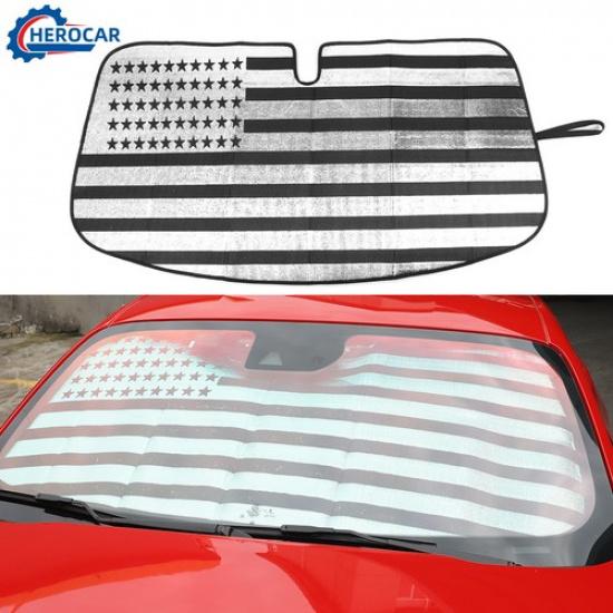 Car Windshield Visor SunShade Sun Shade US Flag Pattern For Ford Mustang 2015-20