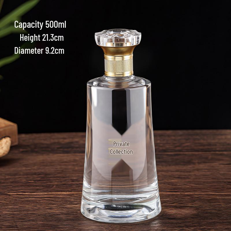 500ml Original Pulp Glass Baijiu Bottle Set - Thickened, Sealed, Empty for Collection