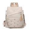 Embroidered Rhomboid Backpack Large Capacity Women's Commuter Bag Multifunctional Shoulder Bag