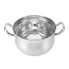 24cm Stockpot 201 Stainless Steel Spill Proof Soup Pot with Dual Handle Lid Glass for Kitchen