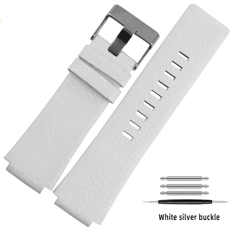 Neues Hochwertiges Leder Uhrenarmband Herren Kette Für Diesel DZ1089 DZ1123 DZ1132 Ersatz Konvexes Schwarzes Armband 30*22mm 30mm 28mm 28mm-18mm gray