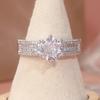 s/set Round  White Artificial Cubic Zirconia Rings Women's Art Decoration Engagement Ring Temperament Jewelry