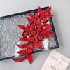 Heavy Industry Mesh Handmade Beaded Sequins Three-Dimensional Flower Embroidery Applique Wedding Dress Hair Accessories Decorative Cloth Stickers