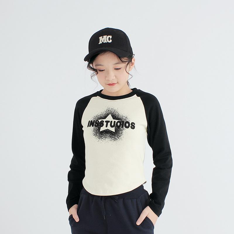 

Новые футболки с длинными рукавами в корейском стиле для девочек — теплые, короткие и стильные для весны и осени 140 cm абрикосовый