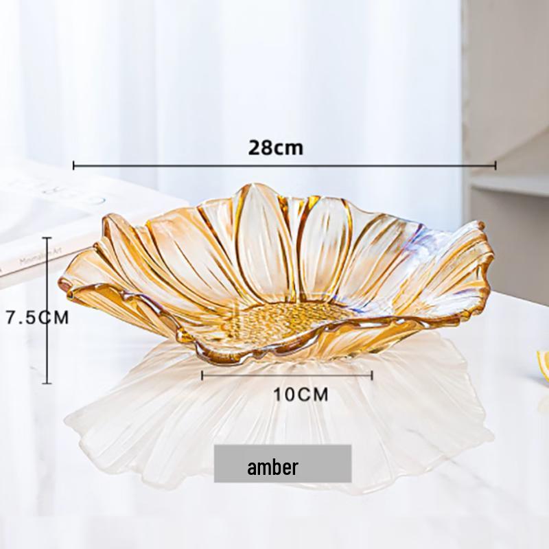 Flavinmci Nordic Crystal Glass Sunflower Fruit Plate