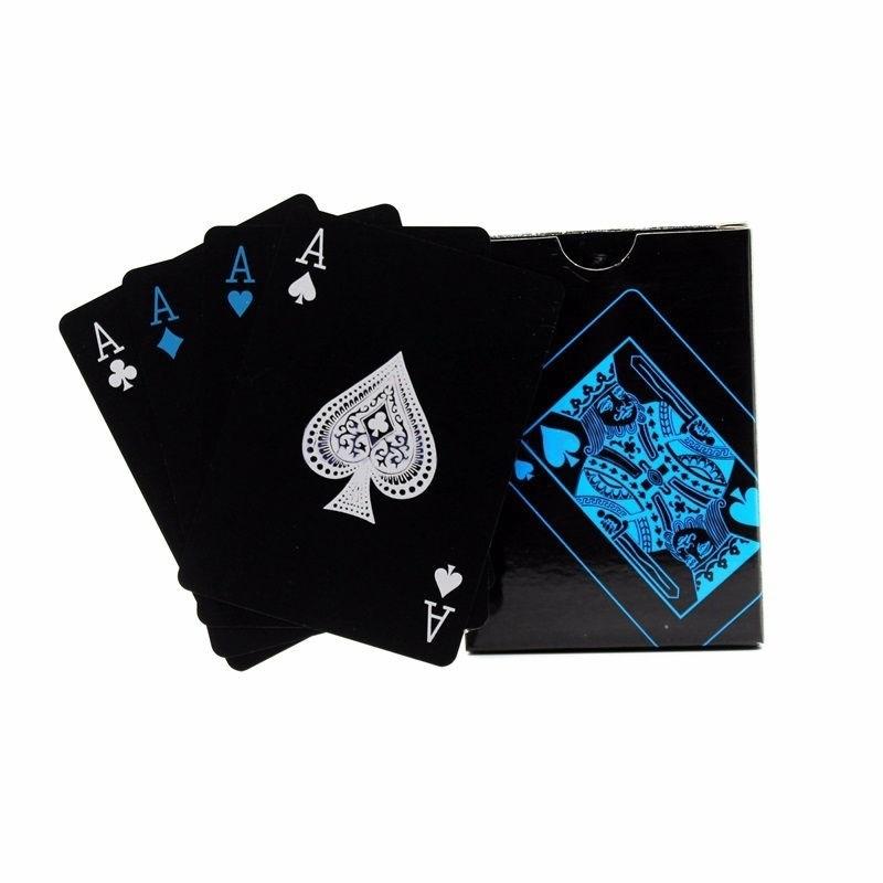 High Quality Black Plastic PVC Poker Waterproof Magic Playing Cards Table Game N High Quality Black Plastic PVC Poker Waterproof Magic Playing Cards Table Game N