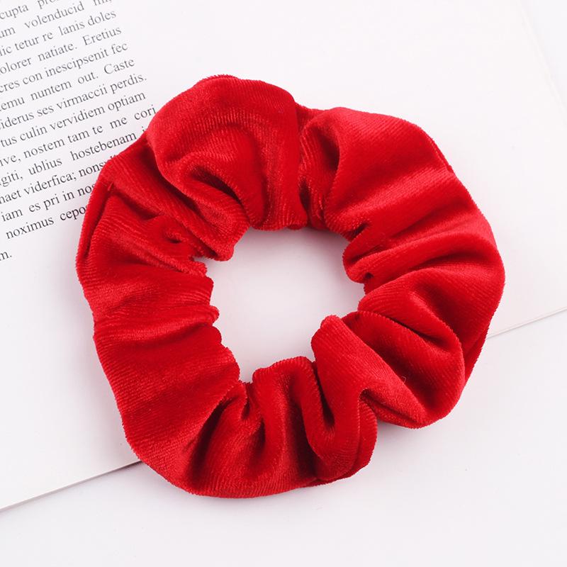 1 PC Velvet Scrunchies Rope For Women Girls Solid Hair Ties Big Ponytail Holders Headband Black Coffee Hair Band Accessories