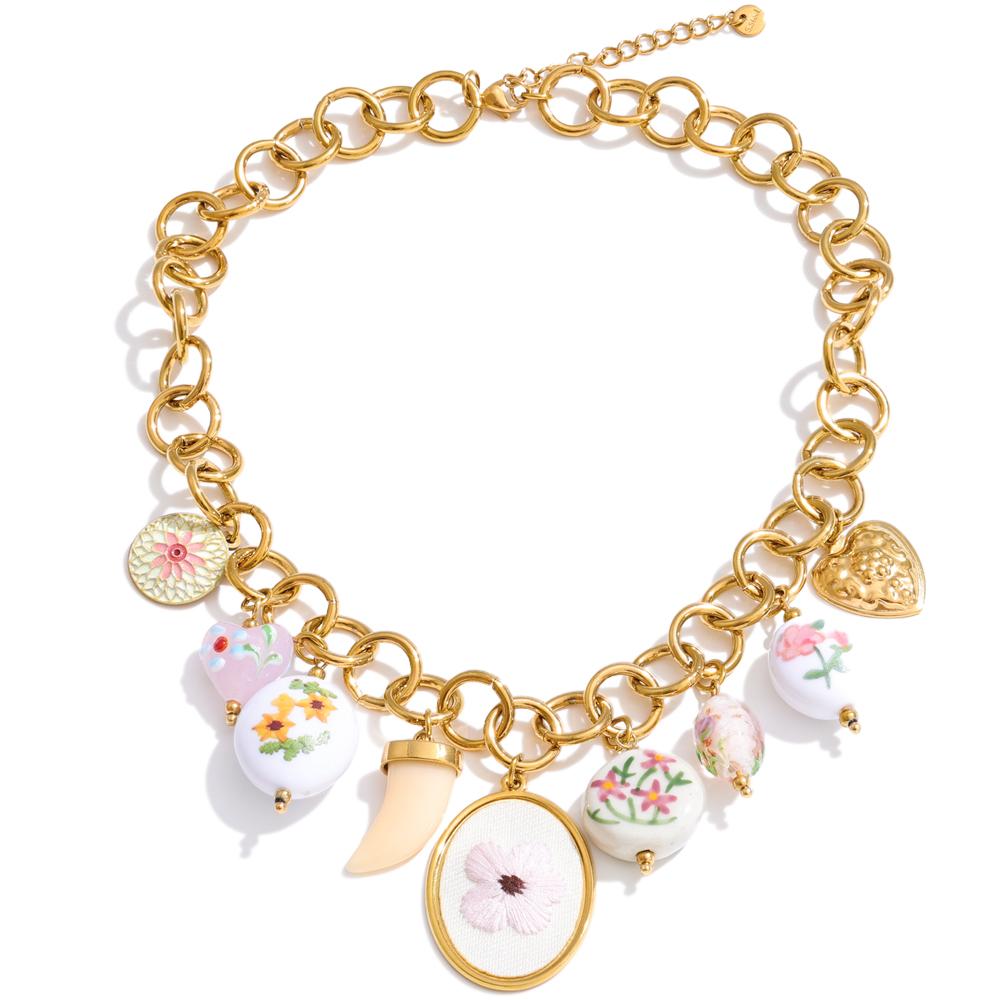 

Yhpup 2026 Spring Summer Style Stainless Steel Collar Necklace Women Charms Flower Accessories Statement Jewelry Waterproof Gift