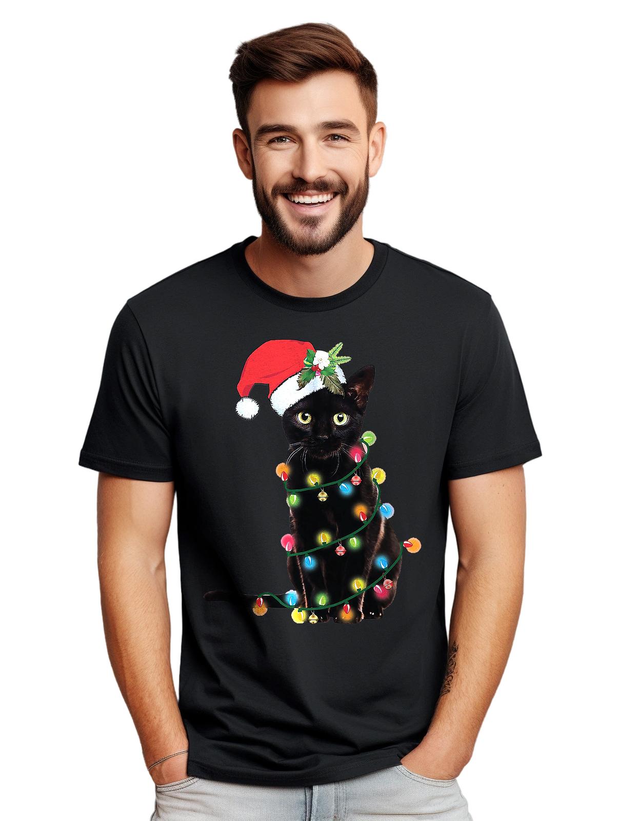 Cat-Christmas-Lights t-shirt Meow-y Christmas t-shirt Unisex Printed D L