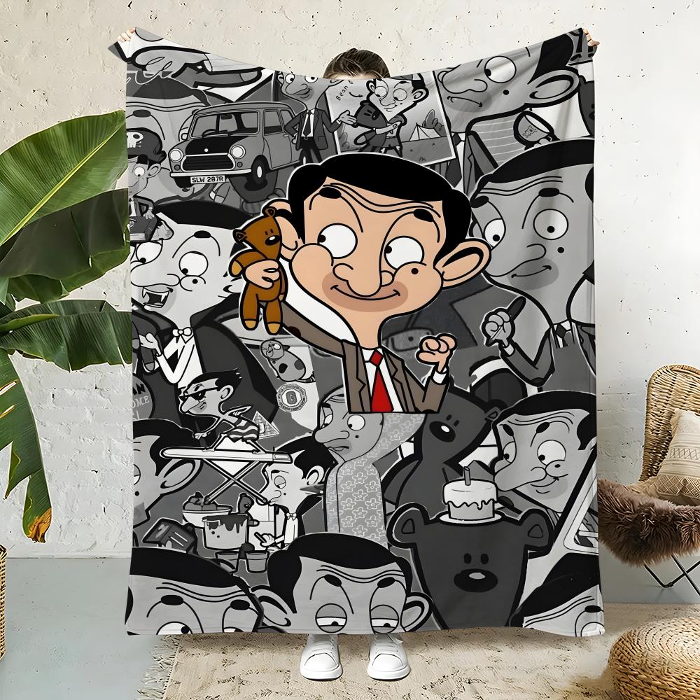 Comedy M-Mr Bean Throw Flannel Throw Blanket,Bed Home Office Nap Blanket Travel,Camping,Picnic Blanket Soft Decor 75X95CM