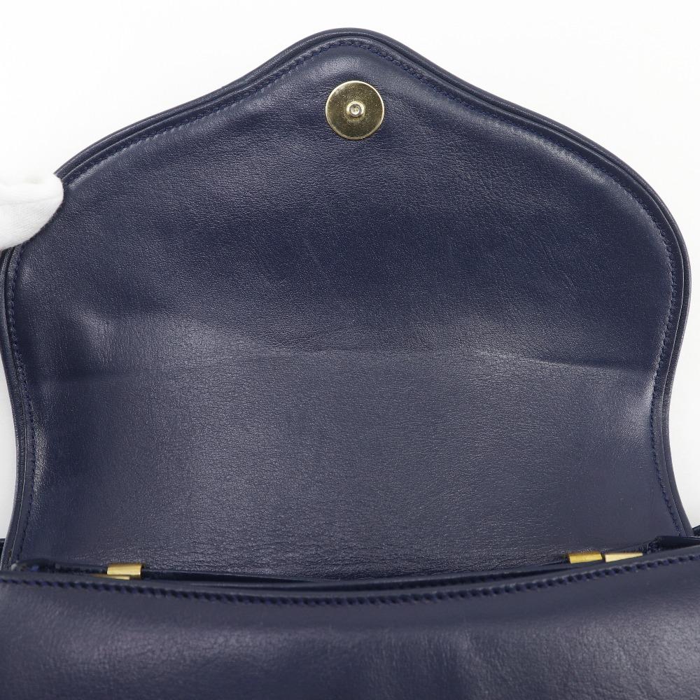 GUCCI Old Gucci Shoulder Bag vintage Navy blue Calfskin Women Used