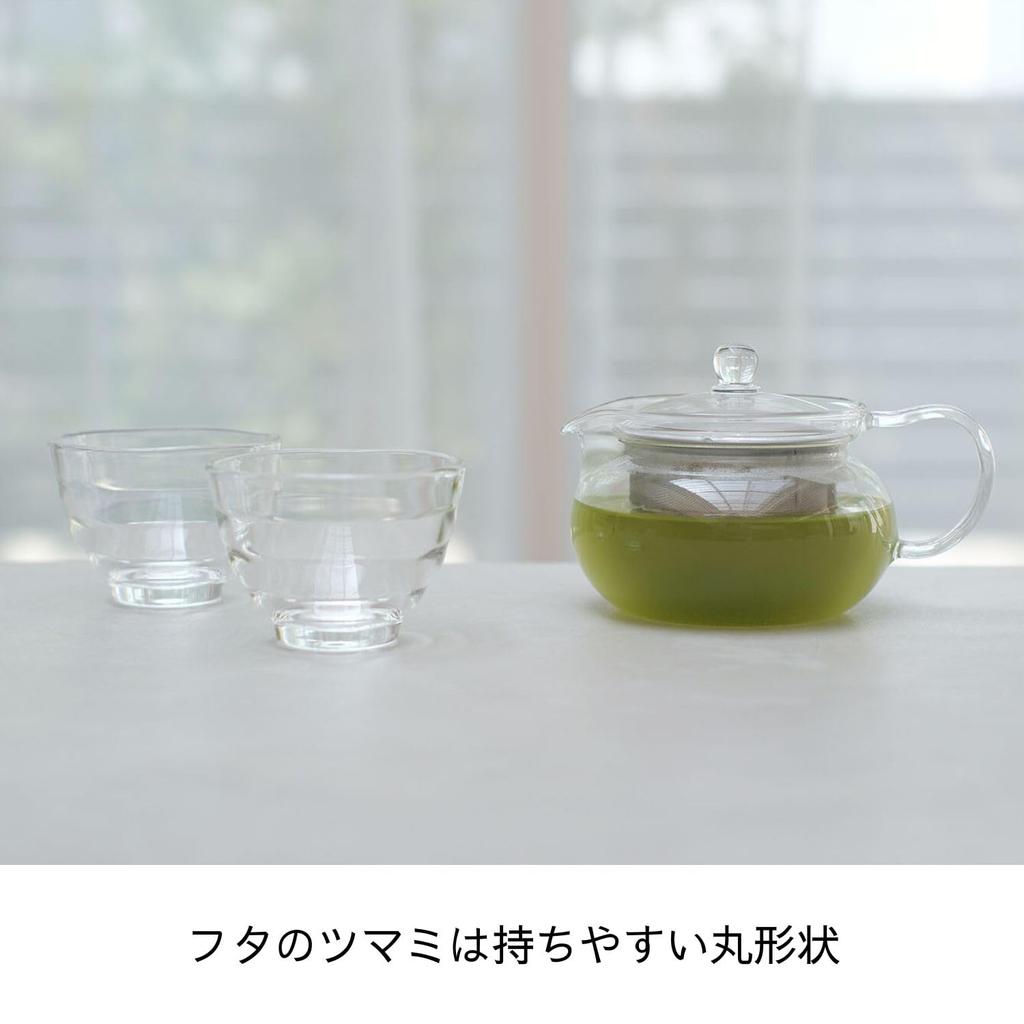 HARIO 450ml Teapot, Round, Capacity, Heat-Resistant Glass, Gift, Present, CHJMN-45T