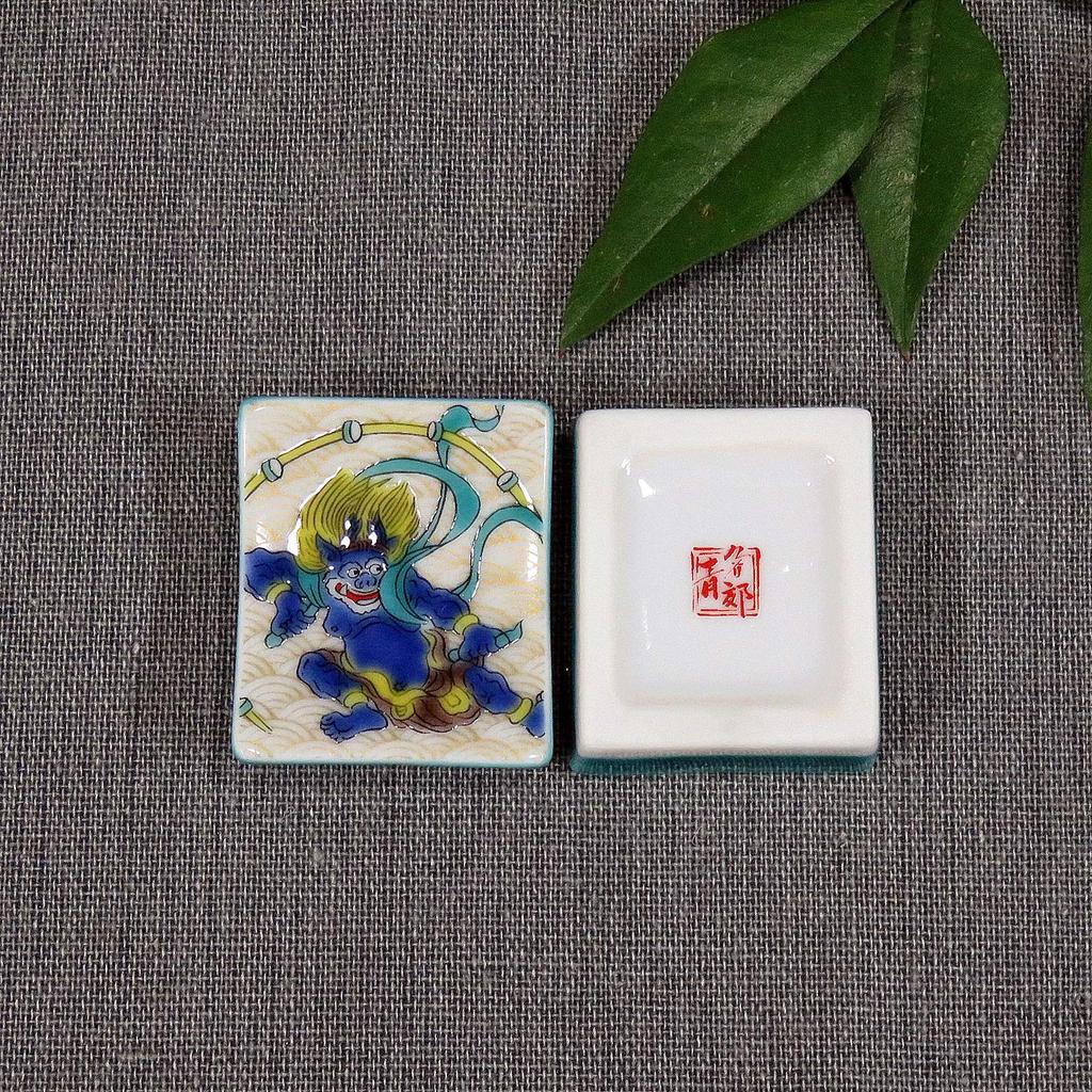 Chopstick rest stylish Kutani ware pair chopstick rest set Raijin ceramic cutlery rest made in Japan